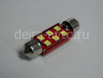 ЛАМПА С/Д FT-3030-6SMD-39MM CANBUS БЕЛАЯ (2107)