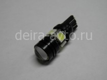 ЛАМПА СВЕТОДИОДНАЯ T10 4SMD+ЛИНЗА БЕЛАЯ (1631)