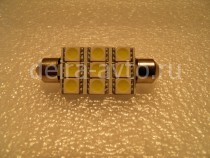 ПОДСВЕТКА САЛОНА 9SMD-41ММ 5050 БЕЛАЯ (1105)