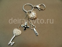 БРЕЛОК СЕРДЦЕ + КЛЮЧ GOLD