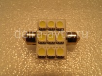 ПОДСВЕТКА САЛОНА 9SMD-36ММ 5050 БЕЛАЯ (1103)